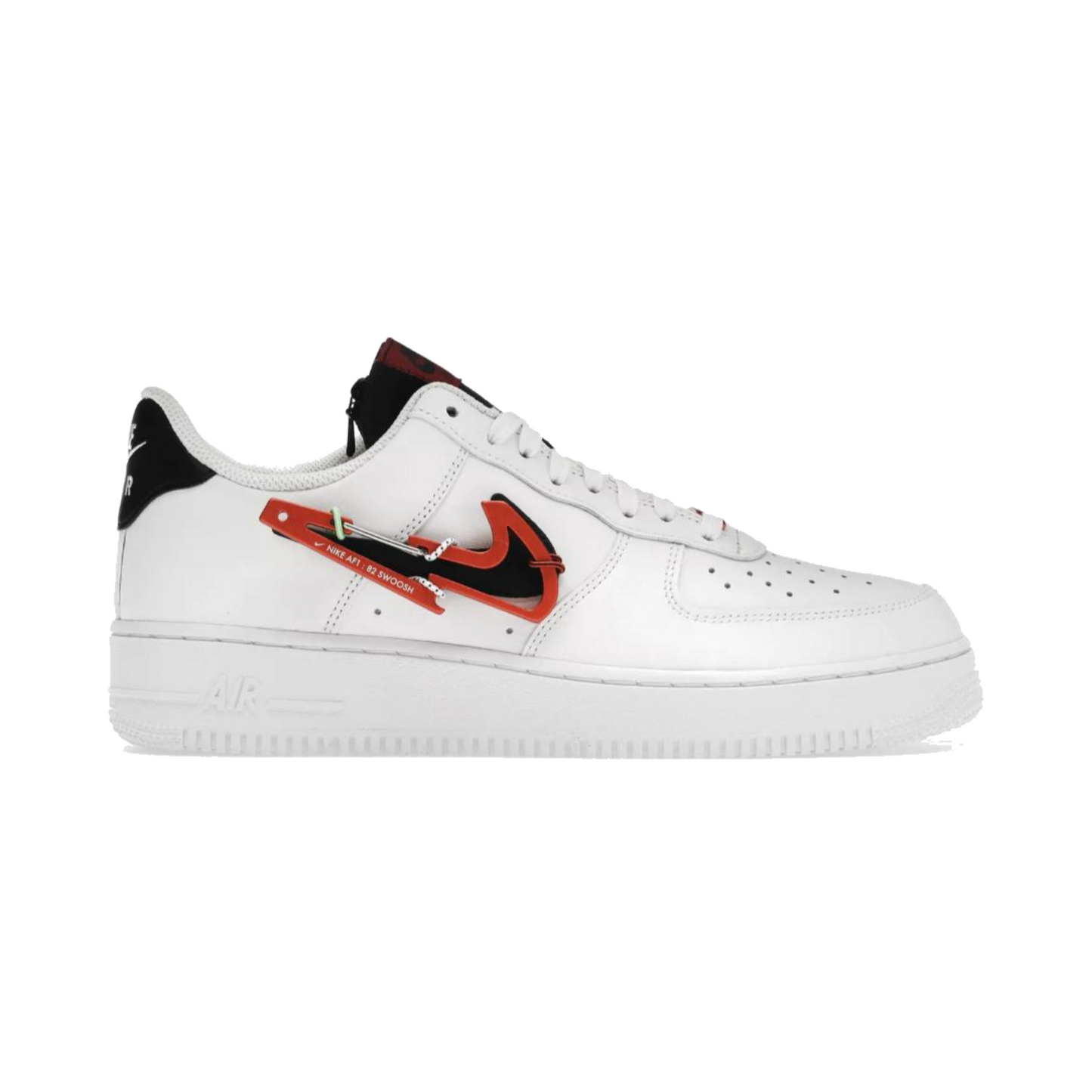 NIKE AIR FORCE 1 LOW PREMIUM "CARABINER" WHITE SWOOSH RED